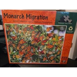 Puzzles That Rock Monarch Migration 550 Piece Butterfly Puzzle Complete Clemons